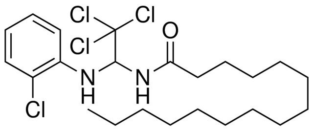 PENTADECANOIC ACID (2,2,2-TRICHLORO-1-(2-CHLORO-PHENYLAMINO)-ETHYL)-AMIDE