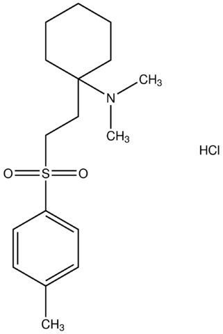 N,N-dimethyl-1-{2-[(4-methylphenyl)sulfonyl]ethyl}cyclohexanamine hydrochloride