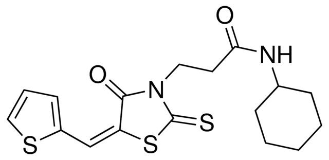 N-CYCLOHEXYL-3-[(5E)-4-OXO-5-(2-THIENYLMETHYLENE)-2-THIOXO-1,3-THIAZOLIDIN-3-YL]PROPANAMIDE