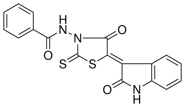N-(4-OXO-5-(2-OXO-1,2-2H-INDOL-3-YLIDENE)-2-THIOXO-THIAZOLIDIN-3-YL)-BENZAMIDE