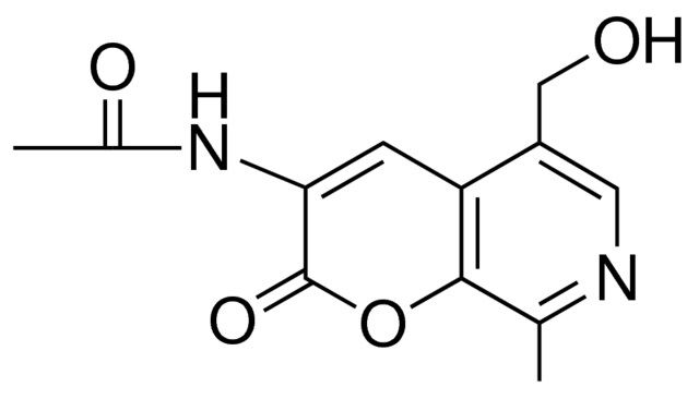 N-(5-HYDROXYMETHYL-8-METHYL-2-OXO-2H-PYRANO(2,3-C)PYRIDIN-3-YL)-ACETAMIDE