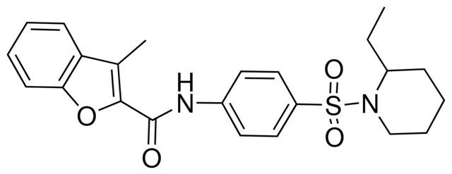 N-(4-((2-ET-1-PIPERIDINYL)SULFONYL)PHENYL)-3-METHYL-1-BENZOFURAN-2-CARBOXAMIDE