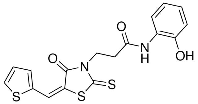 N-(2-HYDROXYPHENYL)-3-[(5E)-4-OXO-5-(2-THIENYLMETHYLENE)-2-THIOXO-1,3-THIAZOLIDIN-3-YL]PROPANAMIDE