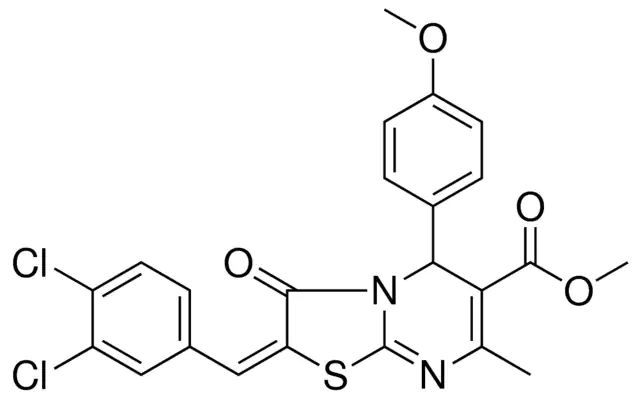 METHYL (2E)-2-(3,4-DICHLOROBENZYLIDENE)-5-(4-METHOXYPHENYL)-7-METHYL-3-OXO-2,3-DIHYDRO-5H-[1,3]THIAZOLO[3,2-A]PYRIMIDINE-6-CARBOXYLATE