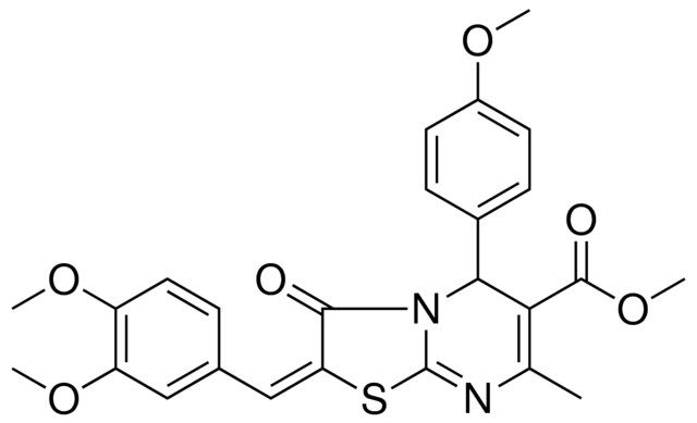 METHYL (2E)-2-(3,4-DIMETHOXYBENZYLIDENE)-5-(4-METHOXYPHENYL)-7-METHYL-3-OXO-2,3-DIHYDRO-5H-[1,3]THIAZOLO[3,2-A]PYRIMIDINE-6-CARBOXYLATE