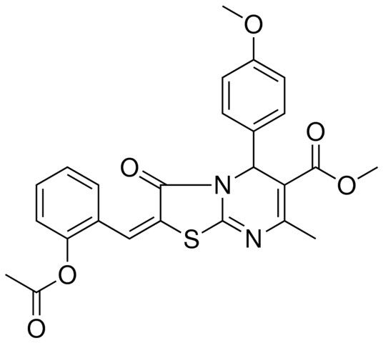 METHYL (2E)-2-[2-(ACETYLOXY)BENZYLIDENE]-5-(4-METHOXYPHENYL)-7-METHYL-3-OXO-2,3-DIHYDRO-5H-[1,3]THIAZOLO[3,2-A]PYRIMIDINE-6-CARBOXYLATE