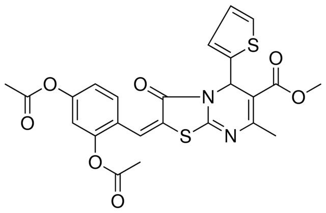 METHYL (2E)-2-[2,4-BIS(ACETYLOXY)BENZYLIDENE]-7-METHYL-3-OXO-5-(2-THIENYL)-2,3-DIHYDRO-5H-[1,3]THIAZOLO[3,2-A]PYRIMIDINE-6-CARBOXYLATE