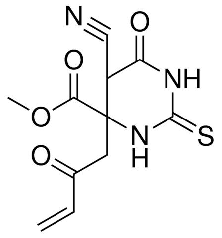 ME 5-CYANO-6-OXO-4-(2-OXO-3-BUTENYL)-2-THIOXOHEXAHYDRO-4-PYRIMIDINECARBOXYLATE