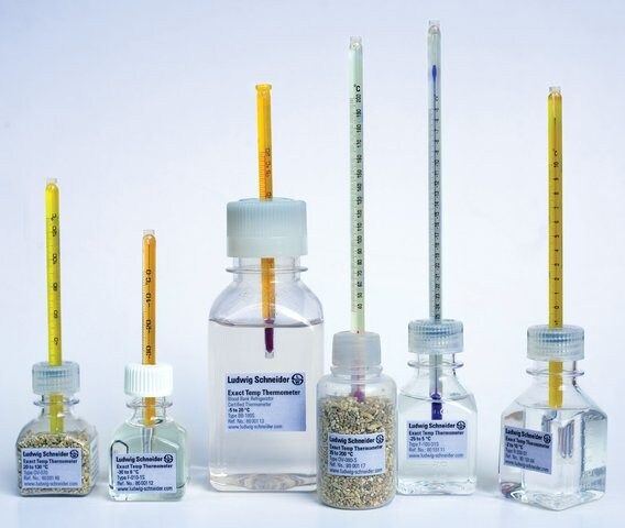 Exact-Temp Coated bottle thermometer with 2 point DAkkS-Calibration