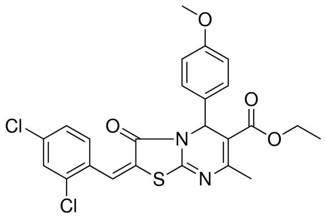 ETHYL (2E)-2-(2,4-DICHLOROBENZYLIDENE)-5-(4-METHOXYPHENYL)-7-METHYL-3-OXO-2,3-DIHYDRO-5H-[1,3]THIAZOLO[3,2-A]PYRIMIDINE-6-CARBOXYLATE