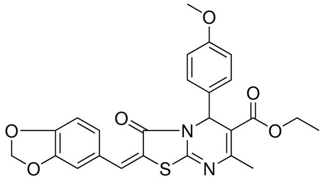ETHYL (2E)-2-(1,3-BENZODIOXOL-5-YLMETHYLENE)-5-(4-METHOXYPHENYL)-7-METHYL-3-OXO-2,3-DIHYDRO-5H-[1,3]THIAZOLO[3,2-A]PYRIMIDINE-6-CARBOXYLATE