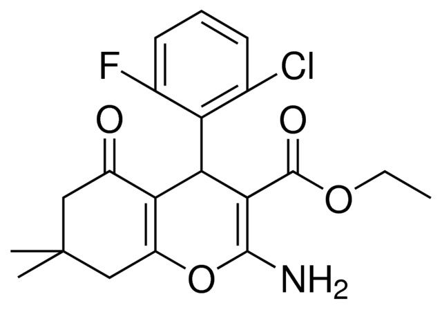 ETHYL 2-AMINO-4-(2-CHLORO-6-FLUOROPHENYL)-7,7-DIMETHYL-5-OXO-5,6,7,8-TETRAHYDRO-4H-CHROMENE-3-CARBOXYLATE