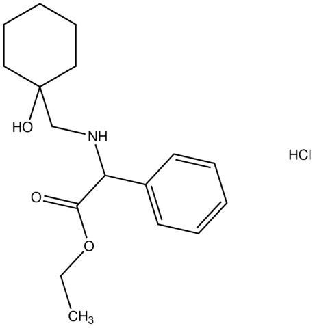ethyl {[(1-hydroxycyclohexyl)methyl]amino}(phenyl)acetate hydrochloride