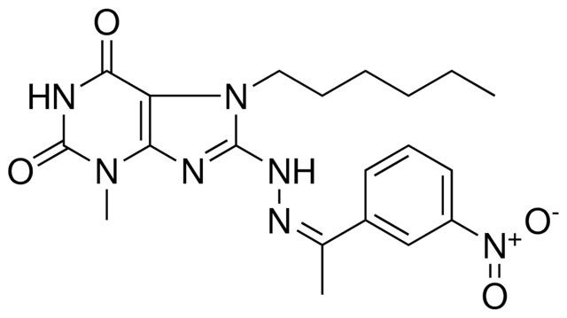 7-HEXYL-3-ME-8-(N'-(1-(3-NITRO-PH)-ETHYLIDENE)HYDRAZINO)-3,7-2H-PURINE-2,6-DIONE