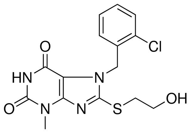 7-(2-CL-BENZYL)-8-(2-HYDROXY-ETHYLSULFANYL)-3-ME-3,7-DIHYDRO-PURINE-2,6-DIONE