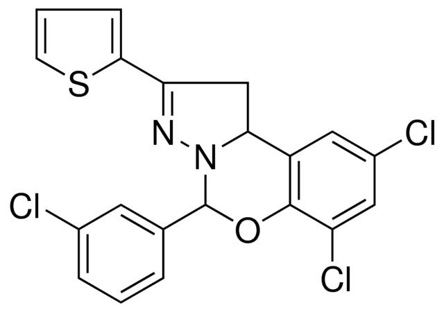 7,9-DICHLORO-5-(3-CHLOROPHENYL)-2-(2-THIENYL)-1,10B-DIHYDROPYRAZOLO[1,5-C][1,3]BENZOXAZINE