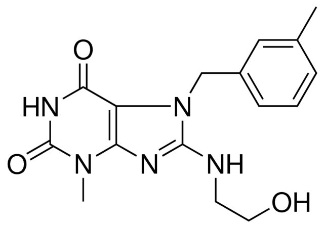 8-((2-HO-ETHYL)AMINO)-3-ME-7-(3-METHYLBENZYL)-3,7-DIHYDRO-1H-PURINE-2,6-DIONE