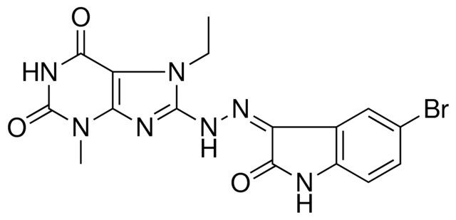 8-[(2Z)-2-(5-BROMO-2-OXO-1,2-DIHYDRO-3H-INDOL-3-YLIDENE)HYDRAZINO]-7-ETHYL-3-METHYL-3,7-DIHYDRO-1H-PURINE-2,6-DIONE
