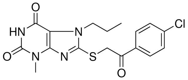 8-(2-(4-CL-PH)-2-OXO-ETHYLSULFANYL)-3-ME-7-PROPYL-3,7-DIHYDRO-PURINE-2,6-DIONE