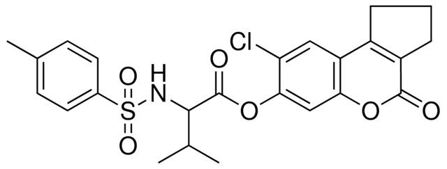 8-CHLORO-4-OXO-1,2,3,4-TETRAHYDROCYCLOPENTA[C]CHROMEN-7-YL 3-METHYL-2-{[(4-METHYLPHENYL)SULFONYL]AMINO}BUTANOATE