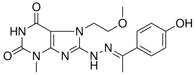 8-{(2E)-2-[1-(4-HYDROXYPHENYL)ETHYLIDENE]HYDRAZINO}-7-(2-METHOXYETHYL)-3-METHYL-3,7-DIHYDRO-1H-PURINE-2,6-DIONE