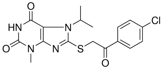 8-(2-(4-CL-PH)-2-OXO-ETHYLSULFANYL)-7-ISOPROPYL-3-ME-3,7-2H-PURINE-2,6-DIONE