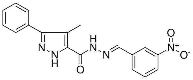 4-METHYL-5-PHENYL-2H-PYRAZOLE-3-CARBOXYLIC ACID (3-NITRO-BENZYLIDENE)-HYDRAZIDE