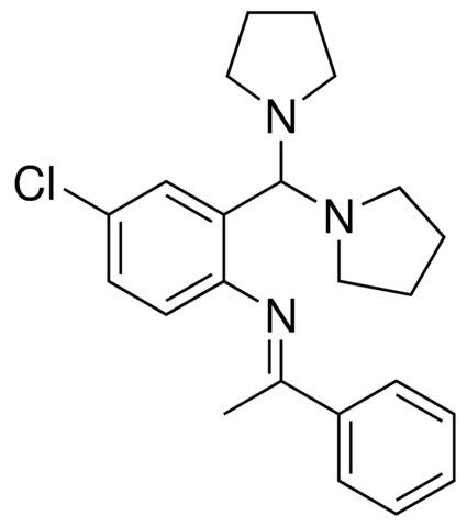 4-CHLORO-2-(DI(1-PYRROLIDINYL)METHYL)-N-(1-PHENYLETHYLIDENE)ANILINE