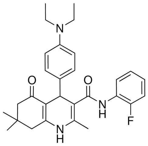 4-[4-(DIETHYLAMINO)PHENYL]-N-(2-FLUOROPHENYL)-2,7,7-TRIMETHYL-5-OXO-1,4,5,6,7,8-HEXAHYDRO-3-QUINOLINECARBOXAMIDE