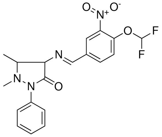 4-((4-DI-F-MEO-3-NITRO-BENZYLIDENE)-AMINO)-1,5-DIMETHYL-2-PH-PYRAZOLIDIN-3-ONE