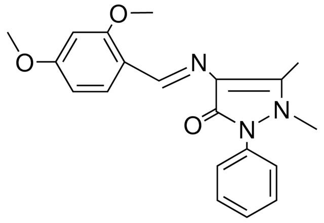 4-((2,4-DIMETHOXY-BENZYLIDENE)-AMINO)-1,5-DIMETHYL-2-PH-1,2-2H-PYRAZOL-3-ONE