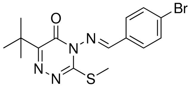 4-((4-BR-BENZYLIDENE)-AMINO)-6-TERT-BU-3-METHYLSULFANYL-4H-(1,2,4)TRIAZIN-5-ONE