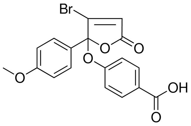 4-((3-BROMO-2-(4-METHOXYPHENYL)-5-OXO-2,5-DIHYDRO-2-FURANYL)OXY)BENZOIC ACID