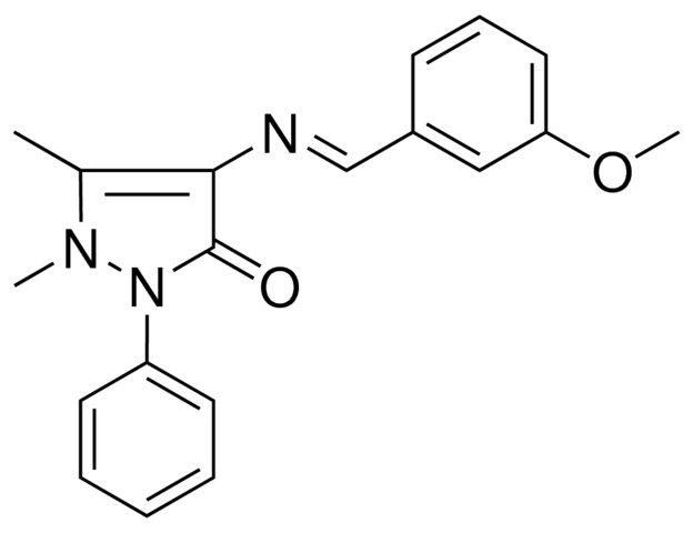 4-((3-MEO-BENZYLIDENE)-AMINO)-1,5-DIMETHYL-2-PHENYL-1,2-DIHYDRO-PYRAZOL-3-ONE