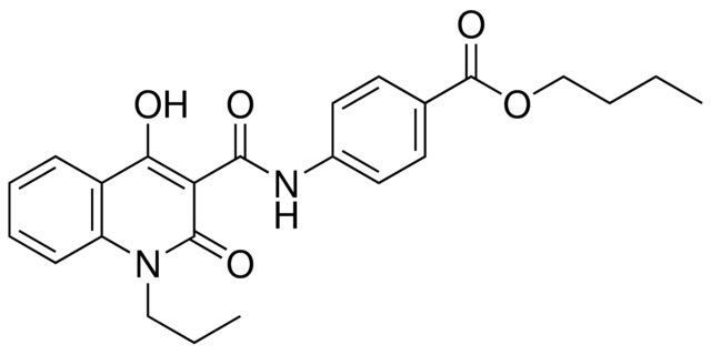 4-((4-HO-2-OXO-1-PR-1,2-2H-QUINOLINE-3-CARBONYL)-AMINO)-BENZOIC ACID BUTYL ESTER