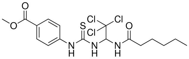 4-(3-(2,2,2-TRICHLORO-1-HEXANOYLAMINO-ET)-THIOUREIDO)-BENZOIC ACID METHYL ESTER