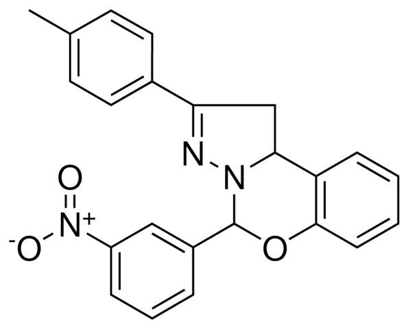 4-(3-NITRO-PH)-2-P-TOLYL-1,9B-DIHYDRO-5-OXA-3,3A-DIAZA-CYCLOPENTA(A)NAPHTHALENE