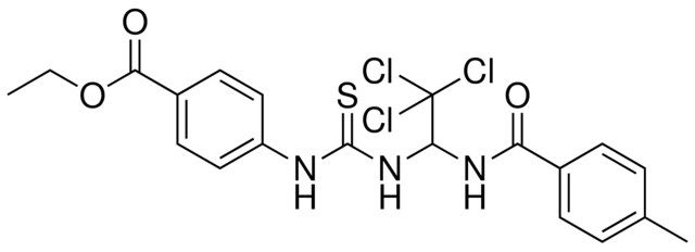 4-(3-(2,2,2-TRICHLORO-1-(4-ME-BENZOYLAMINO)-ET)-THIOUREIDO)BENZOIC ACID ET ESTER