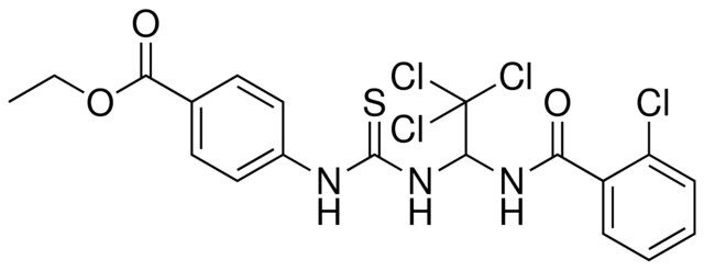 4-(3-(2,2,2-TRICHLORO-1-(2-CL-BENZOYLAMINO)-ET)-THIOUREIDO)BENZOIC ACID ET ESTER