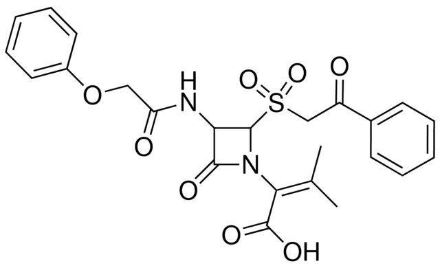 3-METHYL-2-[2-OXO-4-[(2-OXO-2-PHENYLETHYL)SULFONYL]-3-[(PHENOXYACETYL)AMINO]-1-AZETIDINYL]-2-BUTENOIC ACID