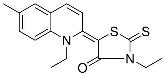 3-ETHYL-5-(1-ETHYL-6-METHYL-1H-QUINOLIN-2-YLIDENE)-2-THIOXO-THIAZOLIDIN-4-ONE
