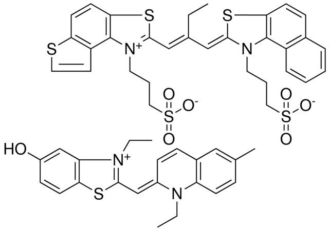 3-ETHYL-2-[(E)-(1-ETHYL-6-METHYL-2(1H)-QUINOLINYLIDENE)METHYL]-5-HYDROXY-1,3-BENZOTHIAZOL-3-IUM 3-((2Z)-2-{(2E)-2-ETHYL-3-[1-(3-SULFONATOPROPYL)THIENO[3,2-E][1,3]BENZOTHIAZOL-1-IUM-2-YL]-2-PROPENYLIDENE}NAPHTHO[1,2-D][1,3]THIAZOL-1-YL)-1-PROPANESULFONATE