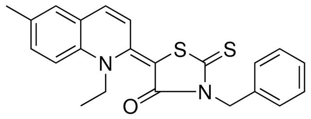 3-BENZYL-5-(1-ETHYL-6-METHYL-1H-QUINOLIN-2-YLIDENE)-2-THIOXO-THIAZOLIDIN-4-ONE