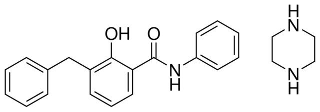 3-BENZYL-2-HYDROXY-N-PHENYLBENZAMIDE COMPOUND WITH PIPERAZINE (1:1)