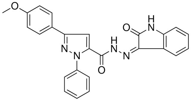 3-(4-METHOXYPHENYL)-N'-[(3Z)-2-OXO-1,2-DIHYDRO-3H-INDOL-3-YLIDENE]-1-PHENYL-1H-PYRAZOLE-5-CARBOHYDRAZIDE