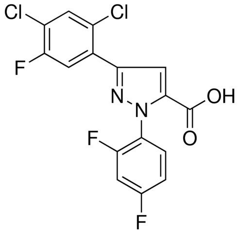 3-(2,4-DICHLORO-5-FLUOROPHENYL)-1-(2,4-DIFLUOROPHENYL)-1H-PYRAZOLE-5-CARBOXYLIC ACID