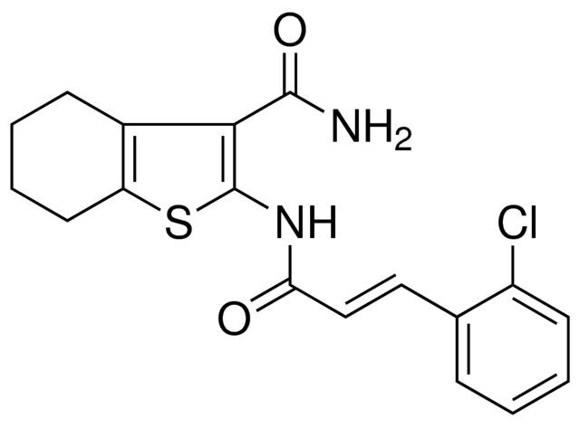 2(3-(2-CL-PH)-ACRYLOYLAMINO)4,5,6,7-4H-BENZO(B)THIOPHENE-3-CARBOXYLIC ACID AMIDE