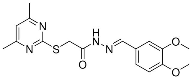 2(4,6-DI-ME-PYRIMIDIN-2-YLSULFANYL)ACETIC ACID (3,4-DI-MEO-BENZYLIDENE)HYDRAZIDE