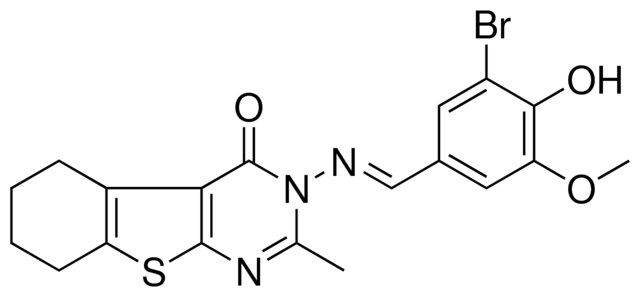 3-{[(E)-(3-BROMO-4-HYDROXY-5-METHOXYPHENYL)METHYLIDENE]AMINO}-2-METHYL-5,6,7,8-TETRAHYDRO[1]BENZOTHIENO[2,3-D]PYRIMIDIN-4(3H)-ONE