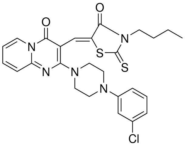 3-[(Z)-(3-BUTYL-4-OXO-2-THIOXO-1,3-THIAZOLIDIN-5-YLIDENE)METHYL]-2-[4-(3-CHLOROPHENYL)-1-PIPERAZINYL]-4H-PYRIDO[1,2-A]PYRIMIDIN-4-ONE